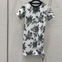 Louis Vuitton Women Floral Knotted T-Shirt Dress 1AIAKV (1)