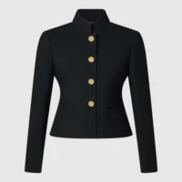 Louis Vuitton Women LV Button Officer Jacket 1AHUQY (1)