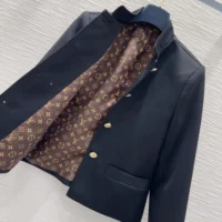 Louis Vuitton Women LV Button Officer Jacket 1AHUQY (1)