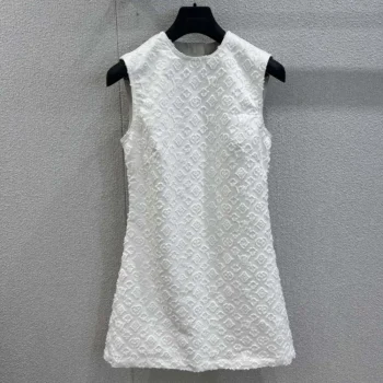 Louis Vuitton Women Monogram Fil Coupé Denim Dress 1AHHXI