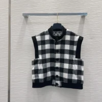 Louis Vuitton Women Sleeveless Check Bomber Jacket 1AIPTD (1)