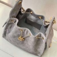 Chanel Women 25 Small Handbag Grained Calfskin Gold Tone Metal-Gray (5)