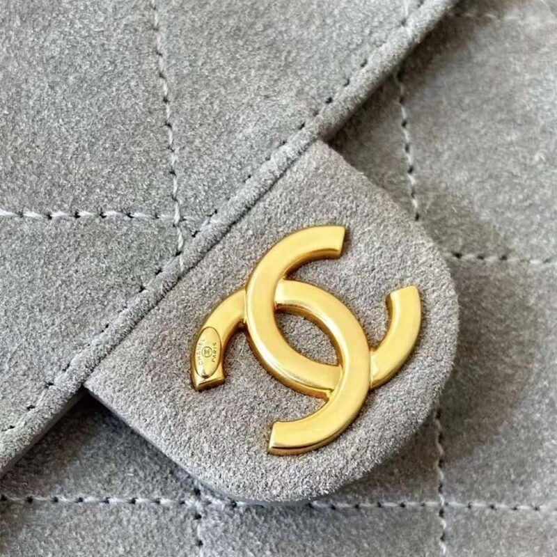 Chanel Women 25 Small Handbag Grained Calfskin Gold Tone Metal-Gray