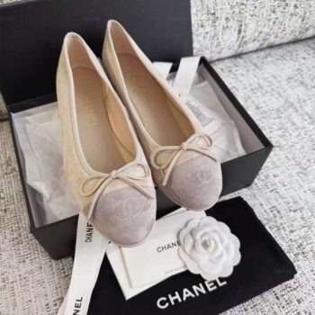 Chanel Women Ballerinas Fabric Grosgrain-Light Purple
