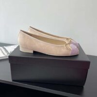 Chanel Women Ballerinas Fabric Grosgrain-Light Purple (1)