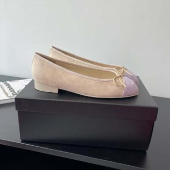 Chanel Women Ballerinas Fabric Grosgrain-Light Purple