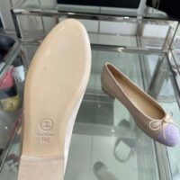 Chanel Women Ballerinas Fabric Grosgrain-Light Purple (1)