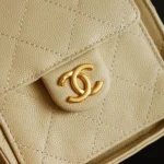 Chanel Women Chanel 25 Medium Backpack Grained Calfskin & Gold-Tone Metal-Beige