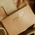 Chanel Women Chanel 25 Medium Backpack Grained Calfskin & Gold-Tone Metal-Beige