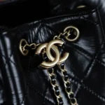 Chanel Women Chanel 25 Medium Backpack Grained Calfskin & Gold-Tone Metal Black