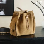 Chanel Women Chanel 25 Medium Backpack Grained Calfskin & Gold-Tone Metal-Brown