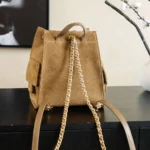 Chanel Women Chanel 25 Medium Backpack Grained Calfskin & Gold-Tone Metal-Brown