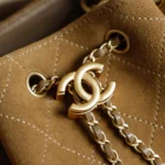 Chanel Women Chanel 25 Medium Backpack Grained Calfskin & Gold-Tone Metal-Brown