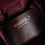 Chanel Women Chanel 25 Medium Backpack Grained Calfskin & Gold-Tone Metal-Maroon