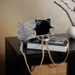 Chanel Women Chanel 25 Medium Backpack Grained Calfskin & Gold-Tone Metal-Silver