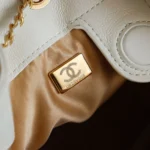 Chanel Women Chanel 25 Medium Backpack Grained Calfskin & Gold-Tone Metal White