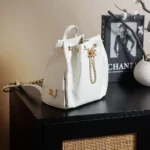 Chanel Women Chanel 25 Medium Backpack Grained Calfskin & Gold-Tone Metal White