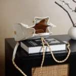 Chanel Women Chanel 25 Medium Backpack Grained Calfskin & Gold-Tone Metal White