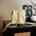 Chanel Women Chanel 25 Medium Backpack Grained Calfskin & Gold-Tone Metal-Yellow