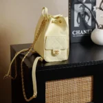 Chanel Women Chanel 25 Medium Backpack Grained Calfskin & Gold-Tone Metal-Yellow