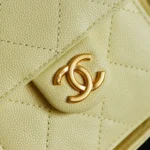 Chanel Women Chanel 25 Medium Backpack Grained Calfskin & Gold-Tone Metal-Yellow