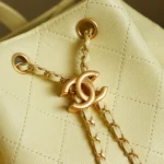 Chanel Women Chanel 25 Medium Backpack Grained Calfskin & Gold-Tone Metal-Yellow