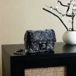 Chanel Women Evening Bag Quilted Gradient Sequins & Ruthenium-Finish Metal