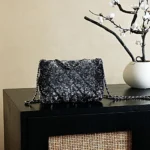 Chanel Women Evening Bag Quilted Gradient Sequins & Ruthenium-Finish Metal