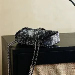 Chanel Women Evening Bag Quilted Gradient Sequins & Ruthenium-Finish Metal