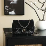 Chanel Women Evening Bag Quilted Sequins & Gold-Tone Metal-Black