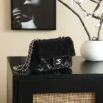 Chanel Women Evening Bag Quilted Sequins & Gold-Tone Metal-Black