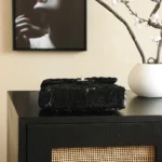 Chanel Women Evening Bag Quilted Sequins & Gold-Tone Metal-Black