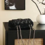 Chanel Women Evening Bag Quilted Sequins & Gold-Tone Metal-Black