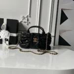 Chanel Women Mini Bow Bag Shiny Lambskin & Gold-Tone Metal-Black