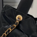 Chanel Women Mini Bow Bag Velvet-Effect Nylon & Gold-Tone Metal-Black
