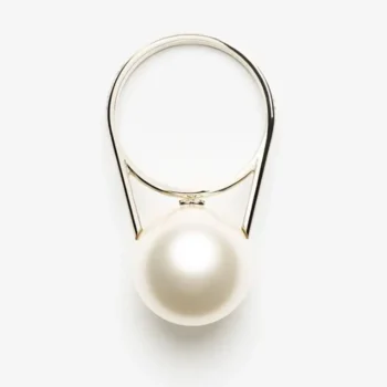 Chanel Women Pearl Ring Minaudiere Plexi & Gold-Tone Metal-Pearly White