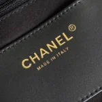 Chanel Women Shopping Bag Shiny Lambskin & Gold-Tone Metal-Black