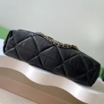 Chanel Women Shopping Bag Shiny Lambskin & Gold-Tone Metal-Black