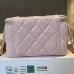 Chanel Women Small Top Handle Vanity Case With Chain Light Pink