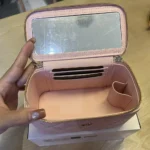 Chanel Women Small Top Handle Vanity Case With Chain Light Pink