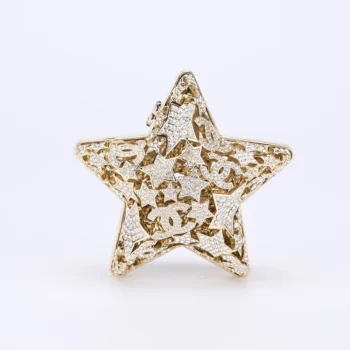 Chanel Women Star Minaudiere Gold-Tone Metal & Strass-AS5658