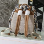 Dior Men Hit the Road Backpack with Flap Blue and Beige Raffia-Effect Dior Oblique Denim