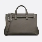 Dior Men Medium Dior Normandie Tote Bag Gray Dior Icons Calfskin