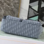 Dior Men Medium Rider Soft Hobo Bag Blue Dior Oblique Jacquard and Blue Grained Calfskin