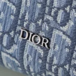 Dior Men Medium Rider Soft Hobo Bag Blue Dior Oblique Jacquard and Blue Grained Calfskin
