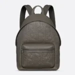Dior Men Rider 2.0 Zipped Backpack Gray Dior Gravity Leather and Gray Grained Calfskin