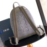 Dior Men Rider 2.0 Zipped Backpack Gray Dior Gravity Leather and Gray Grained Calfskin