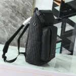Dior Men Rider Soft Zipped Backpack Black Dior Oblique Jacquard and Black Grained Calfskin