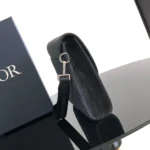 Dior Men Saddle A5 Triangle Pouch Black Dior Oblique Jacquard and Black Grained Calfskin