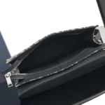 Dior Men Saddle A5 Triangle Pouch Beige and Black Dior Oblique Jacquard with Black Grained Calfskin